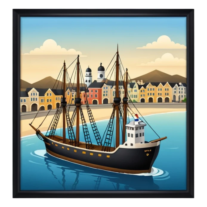 an old city american port sticker