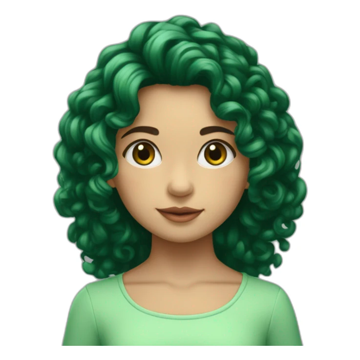 Niña morena con muchos rizos largos y ojos verdes claros sticker