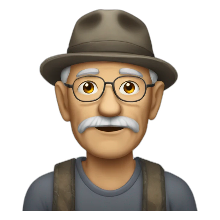 real old man with tattoos in face sticker