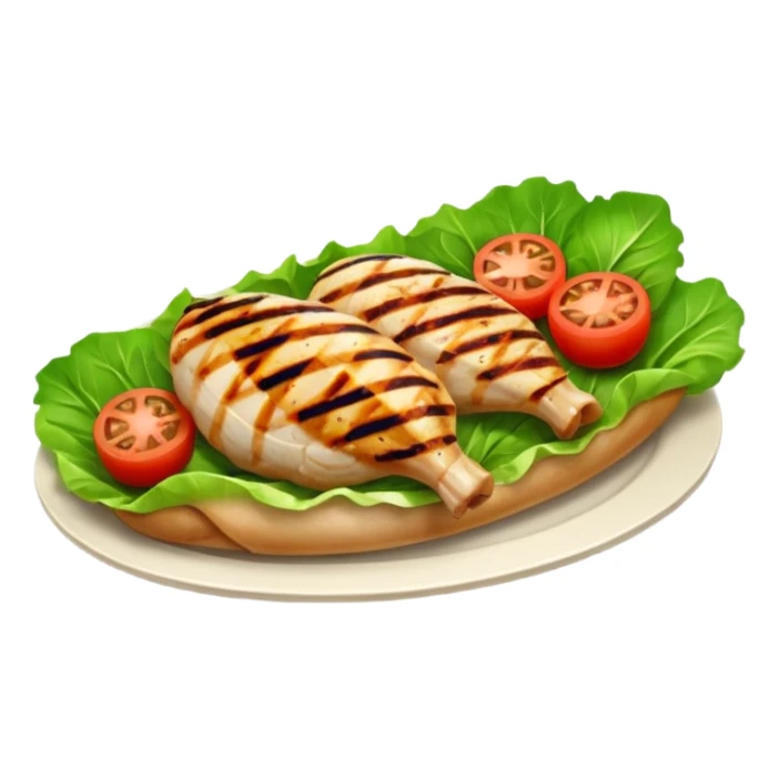 Lettuce wrapped grilled chicken with grilled chicken breast, tomato, lettuce. sticker