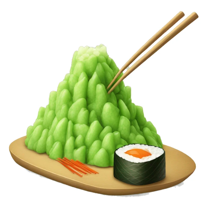 Sushi Wasabi mound with chopsticks sticker