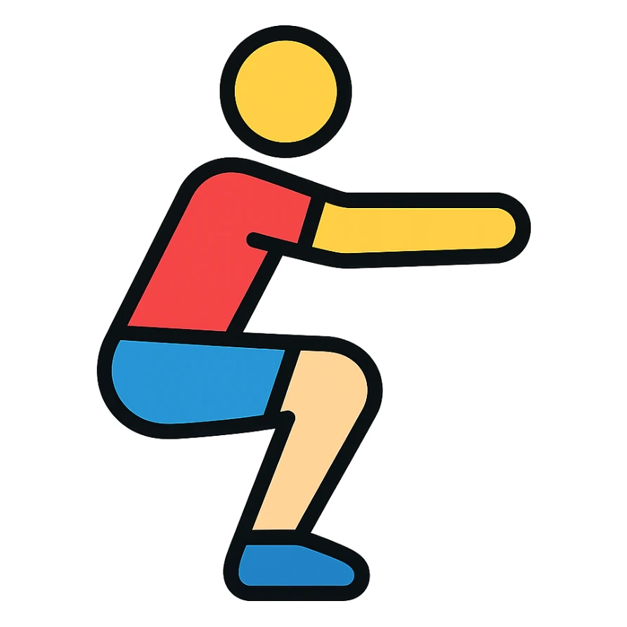 we did too much leg exercise where you bend your knees and go down sticker