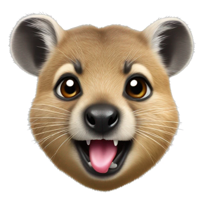 a hyrax sticking its tongue out sticker