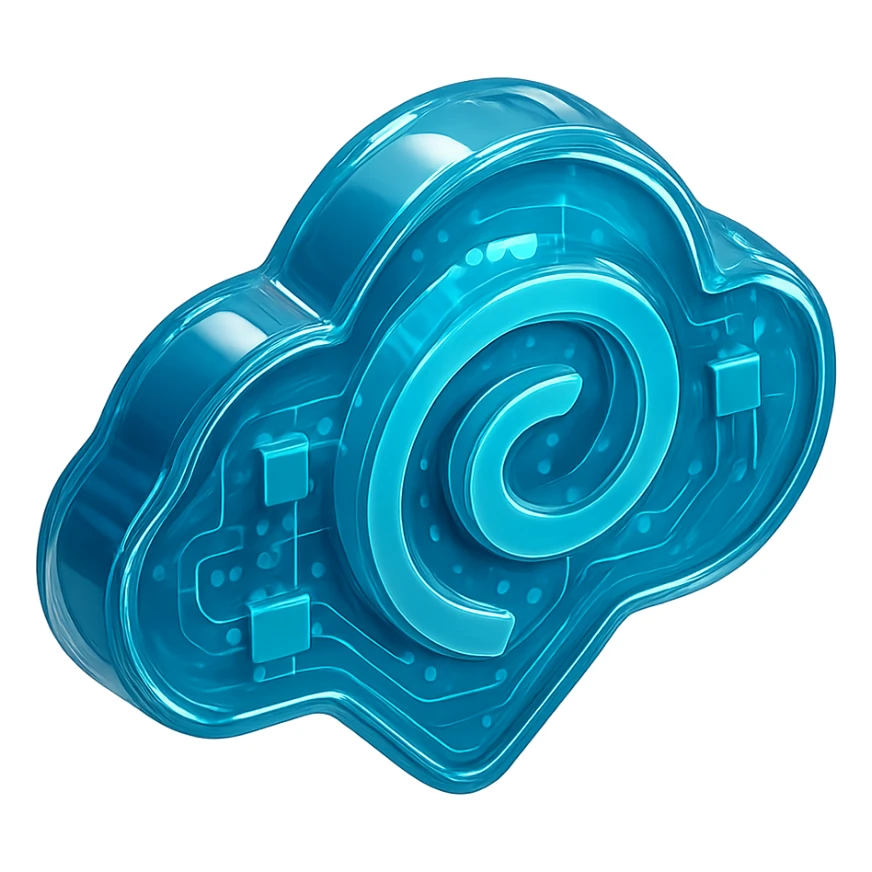 shiny spinning rain.gg logo symbol, no text, glossy reflective sides, transparent background, no background just the logo symbol sticker