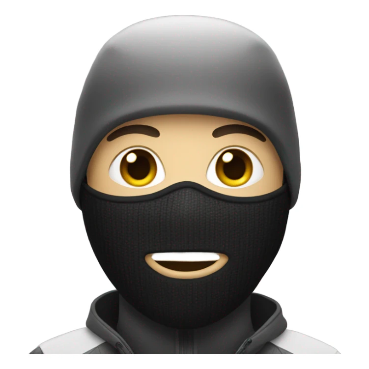 Light skin guy wearing a bike ski mask sticker