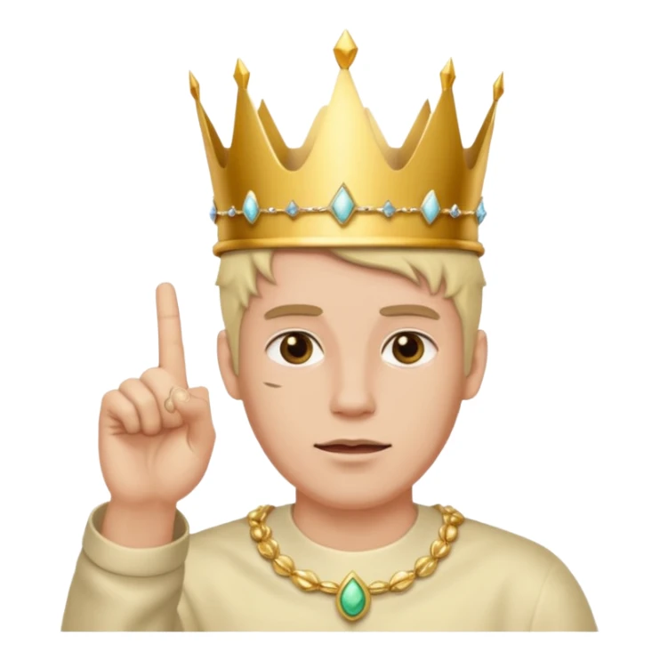 Fantasmas hombre con una corona  sacando el dedo sticker
