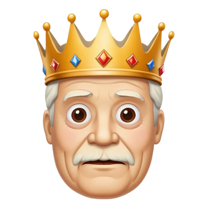 White old man with a Burger King crown on  sticker