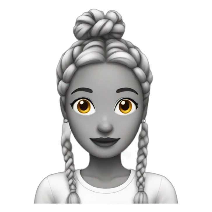 Woman with braids mixed black and white sticker