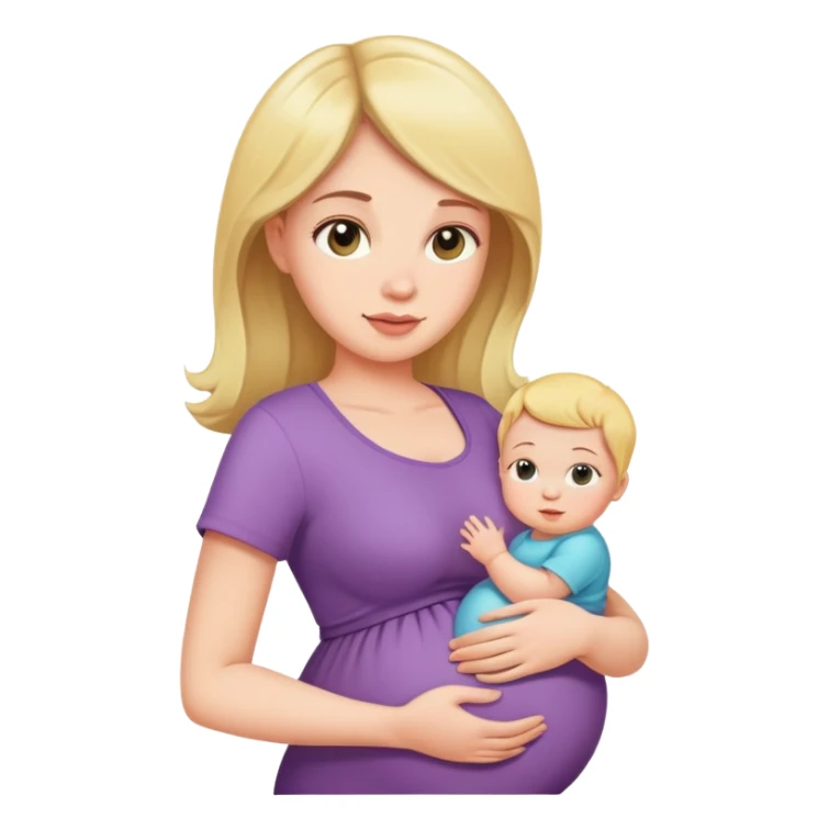 woman with tiny baby bump, early pregnancy sticker