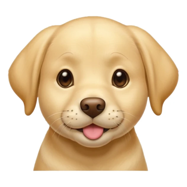 yellow labrador retriever head, one eyebrow raised, paw on chin, mimicking thinking emoji sticker
