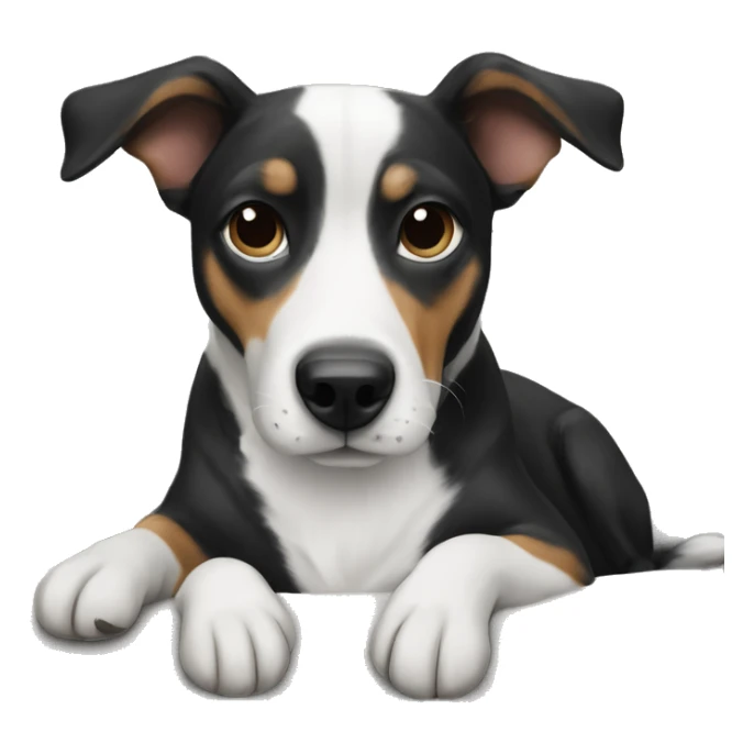 Black and white dog on couch sticker