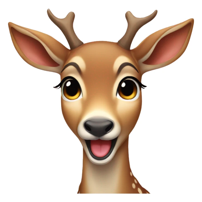 girly young deer cute crying laughing emoji sticker