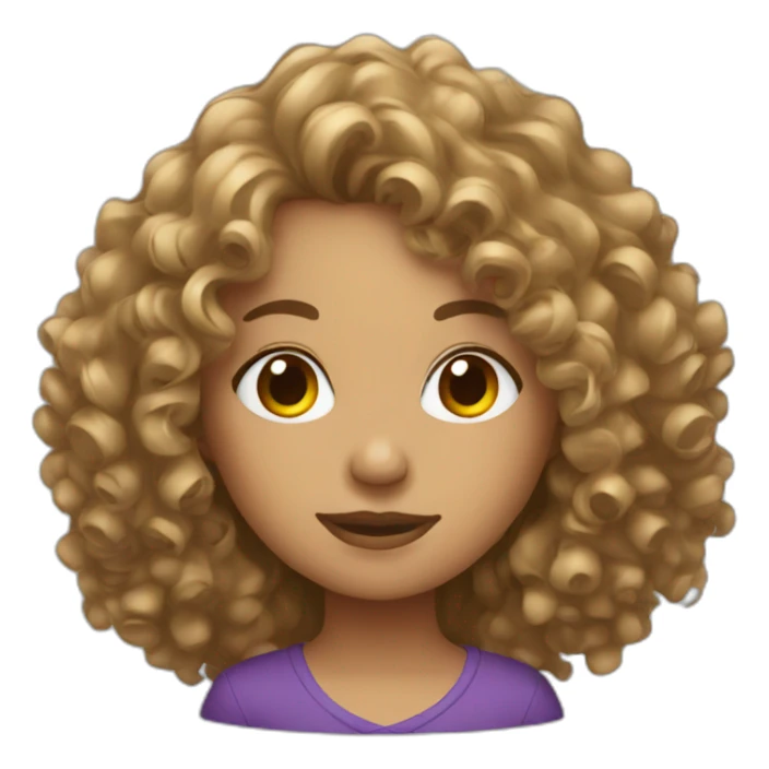 camera woman curly hair sticker
