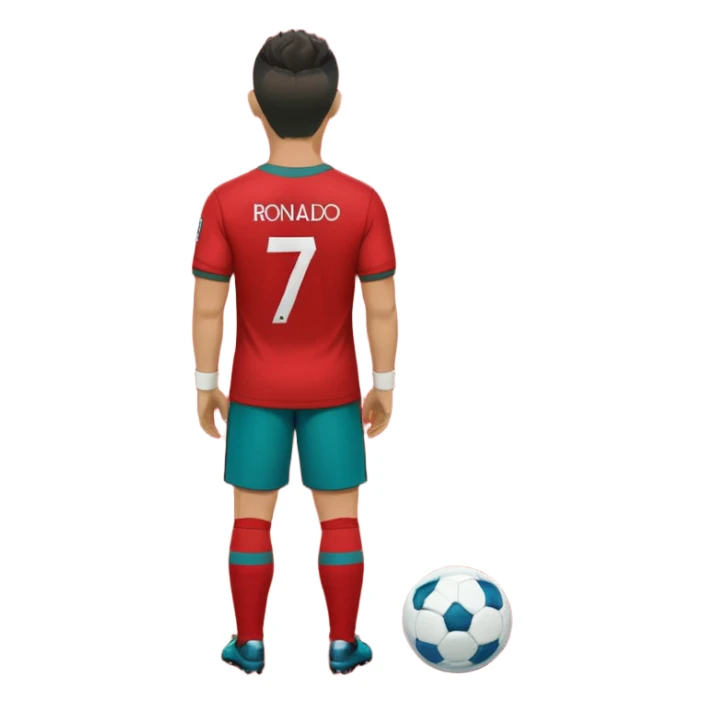 red football shirt with Ronaldo on the back sticker