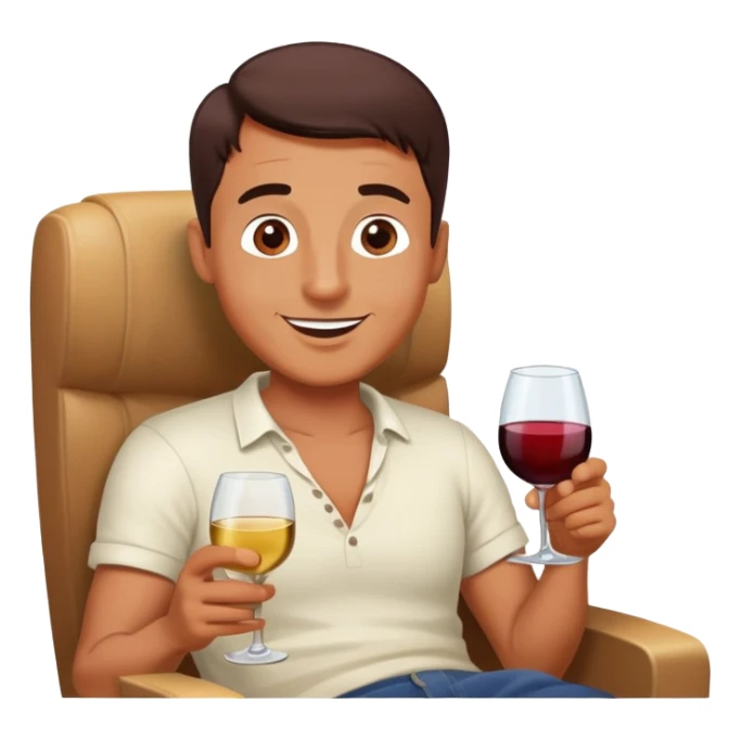 man with wine and a movie sticker