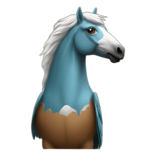 un oiseau sur le dos d'un cheval sticker