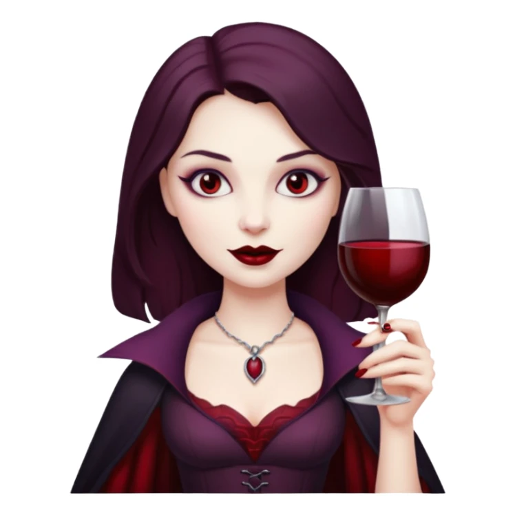 Vampire lady with wine glass sticker