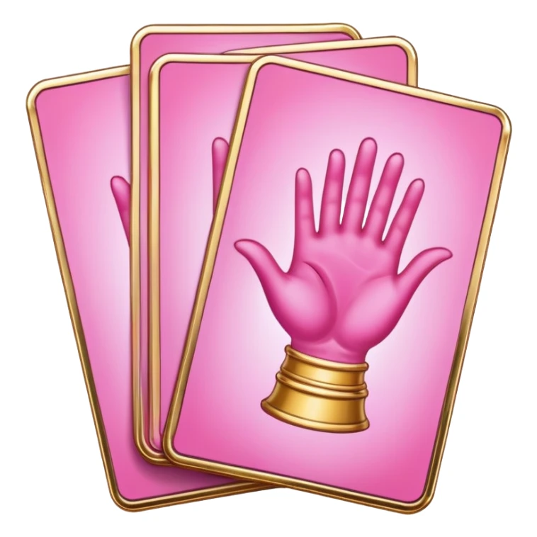 a hand of pink tarot cards sticker