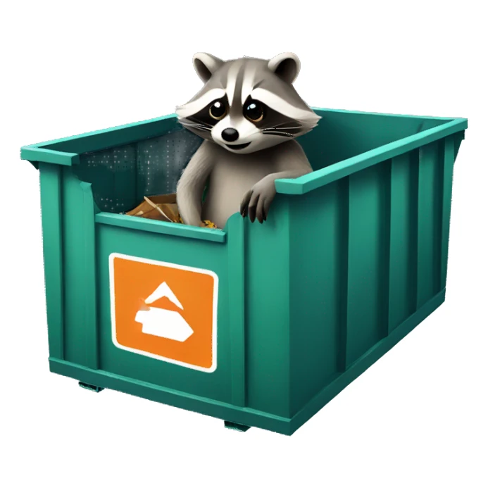 Raccoon smoking in dumpster sticker
