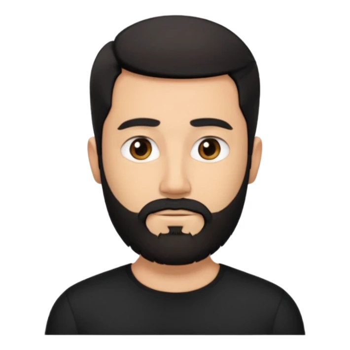 bearded man in black collarless shirt  sticker