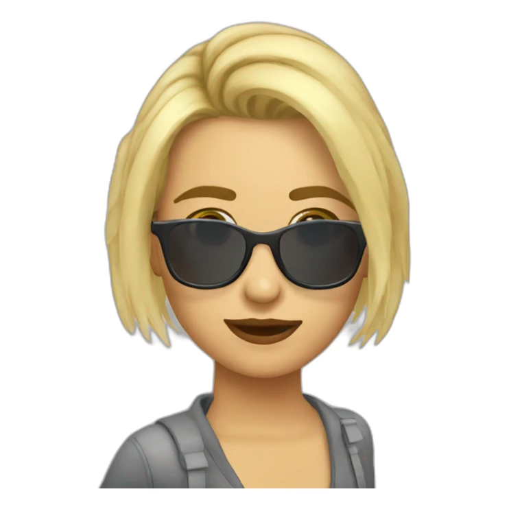 Chica rubia pelo cortometraje gafas sticker