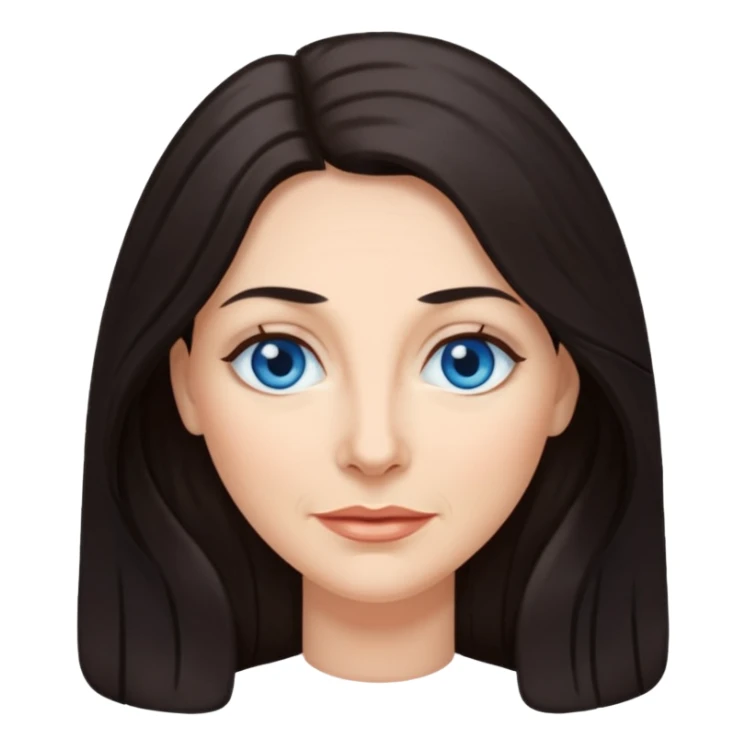 Mature woman with long dark hair sticker