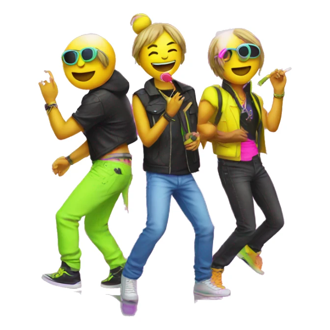 Rave party dancing neon smoking sticker