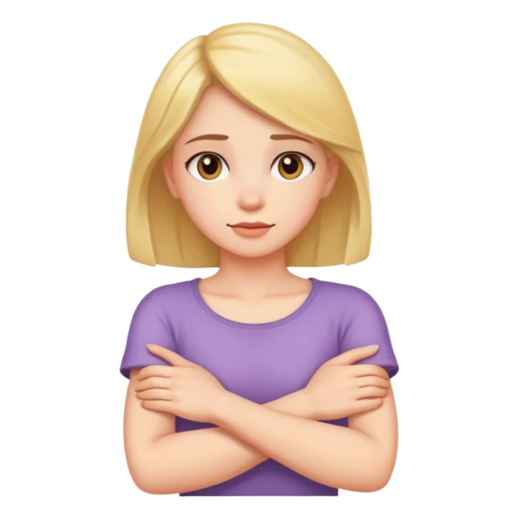 Arms crossed holding neck girl sticker