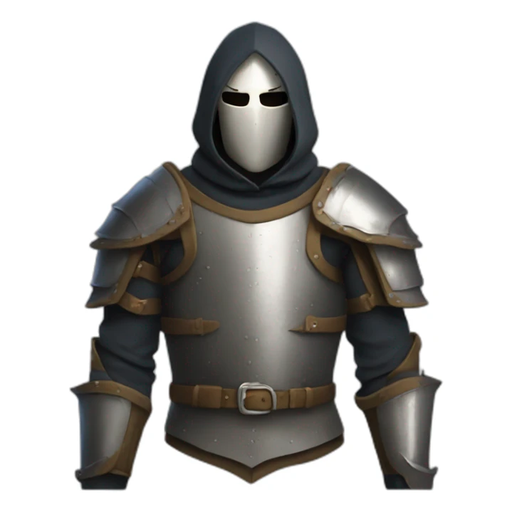 medieval evil saboteur wearing mask, full torso, looking sideways sticker