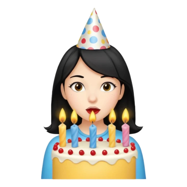 girl for birthday with black hair sticker