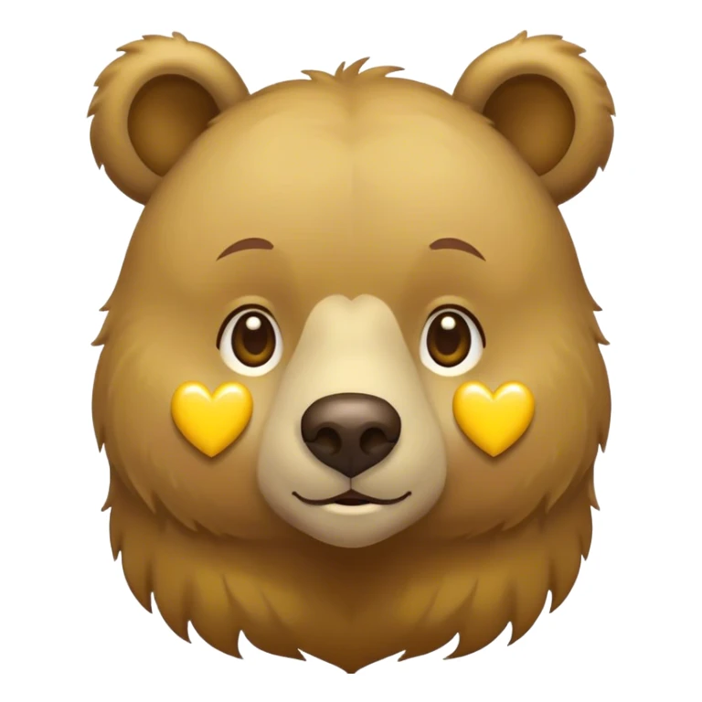 Bear with yellow hearts around the head sticker