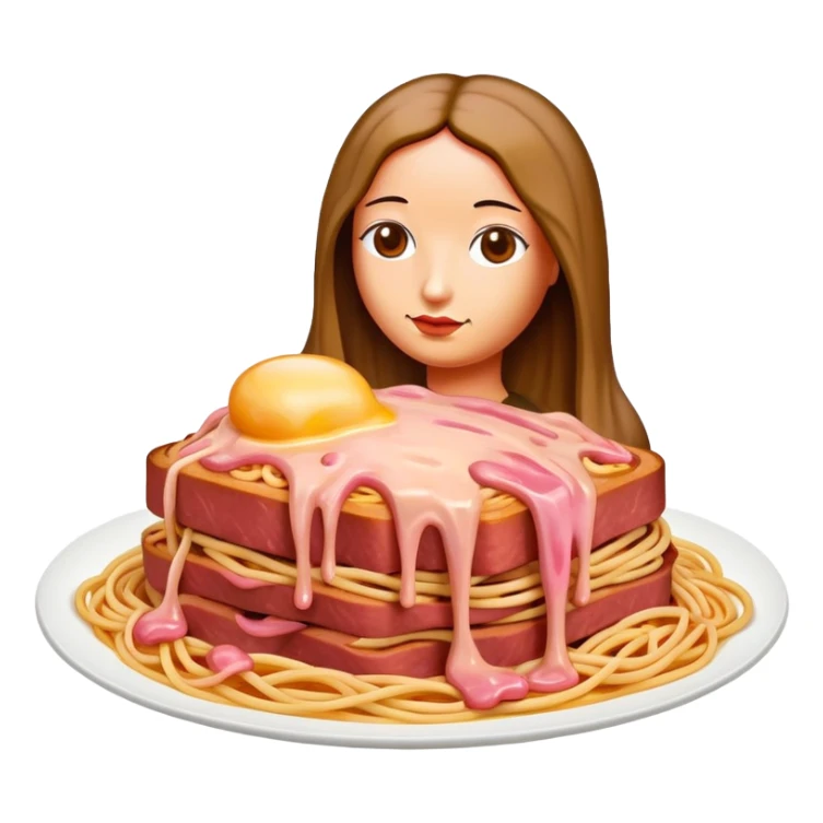  SPAM meat melted pink dripping sauce spaghetti monalisa  sticker