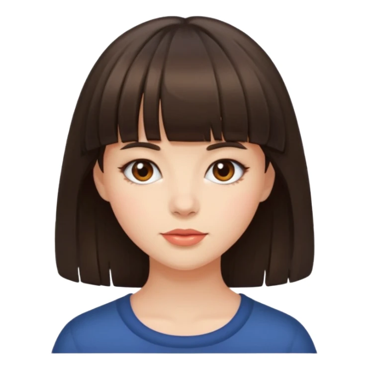 Brunette girl with bangs  sticker