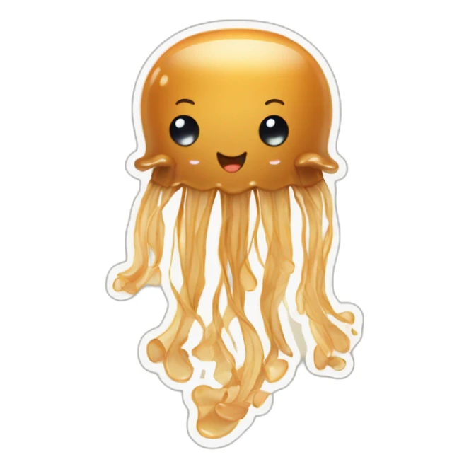 Peanut butter color see through cute jellyfish money  sticker