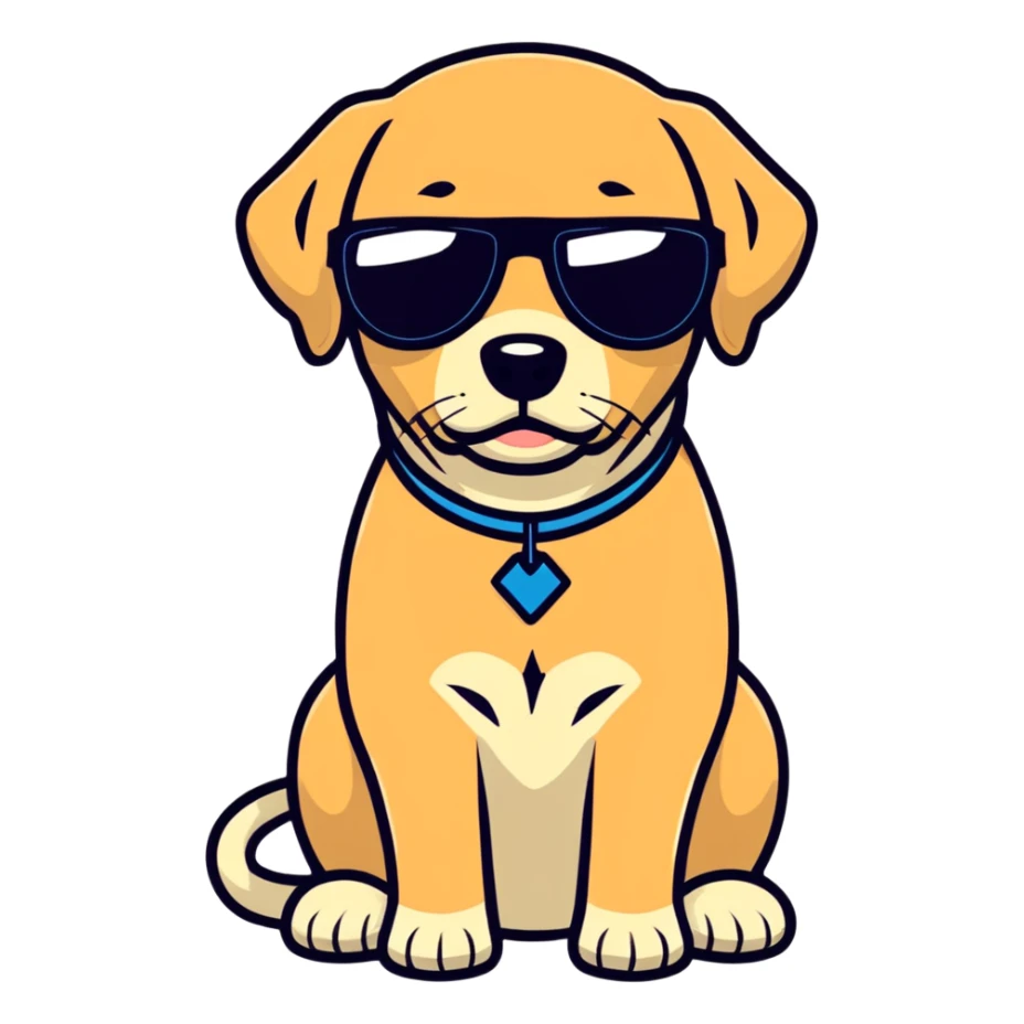 Light brown lab just his head but with sunglasses on. Not panting  sticker