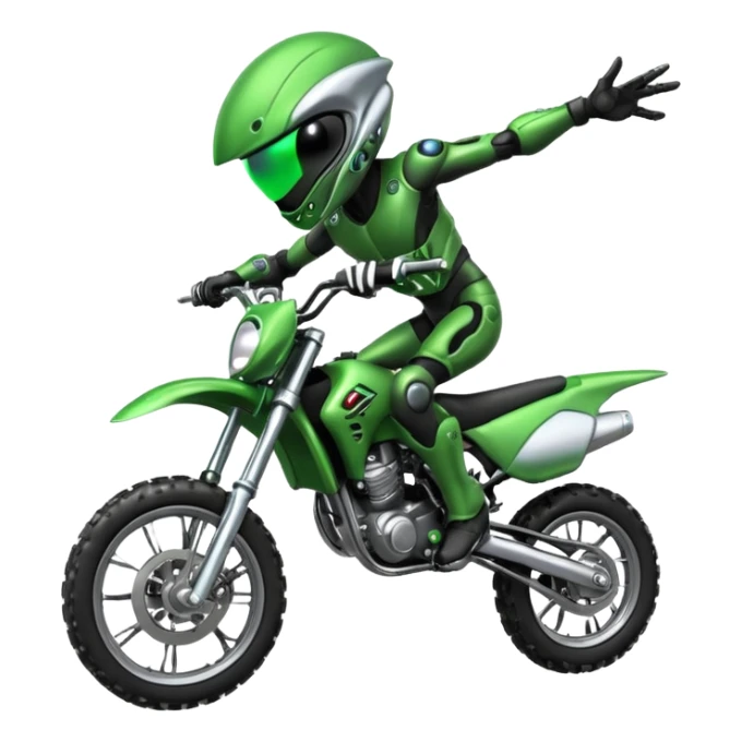 Un ovnie sur jne moto cross qui cabre sticker