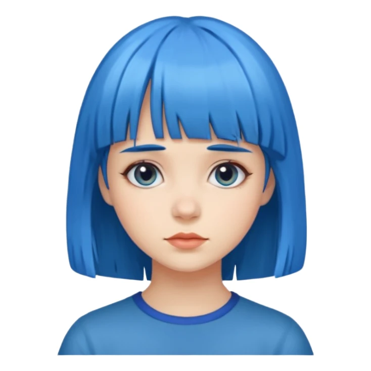 girl with bangs and blue hair sticker
