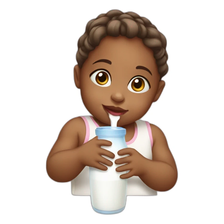 Baby girl drinking milk sticker