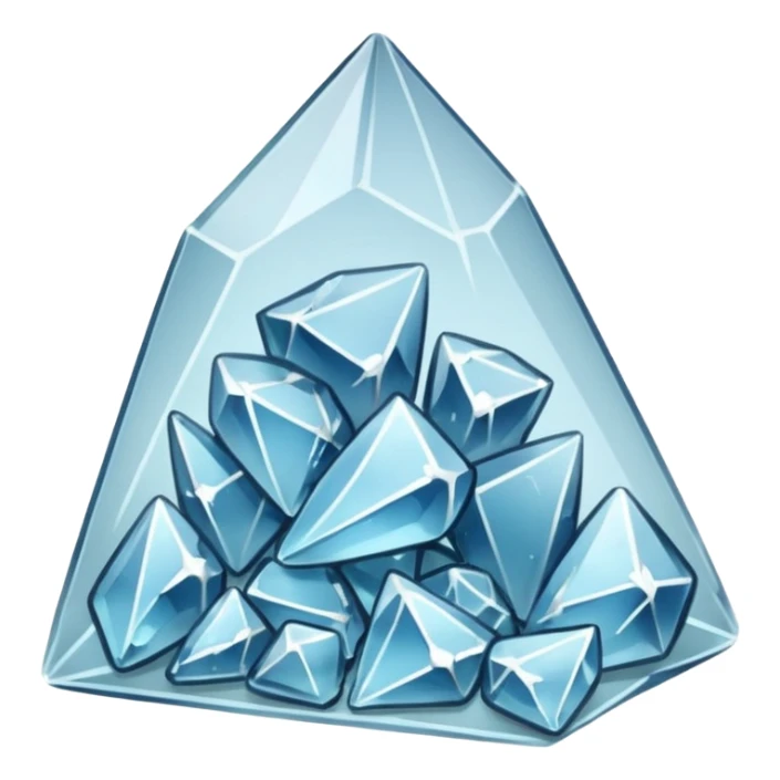 A transparent baggie containing clear glass pieces crushed into shards and chunks of crystal clear glass only sticker