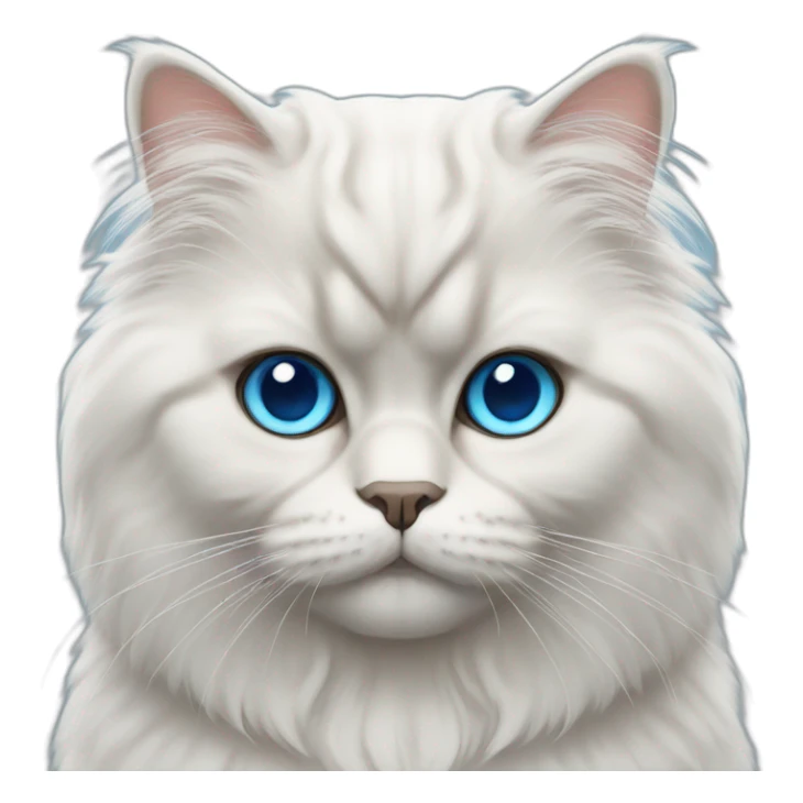 persian cat face with white hair and blue eyes sticker