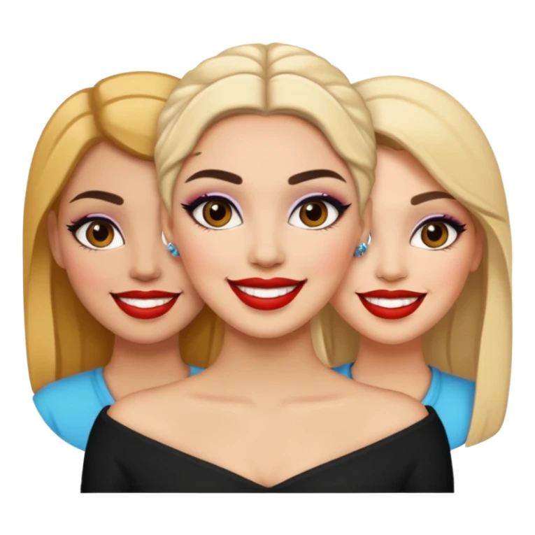Boujy baddie best friends happy, trendy heavy makeup sticker