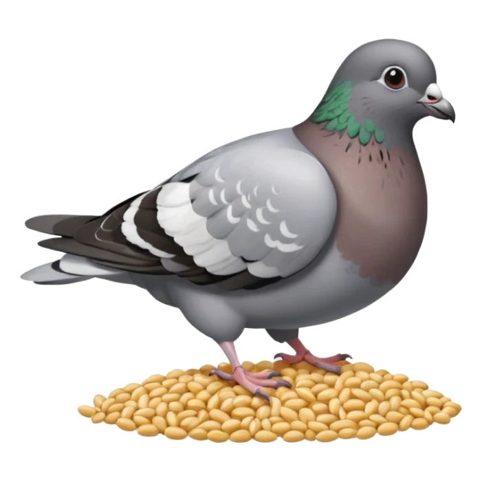 Pigeon wants to eat some grains sticker