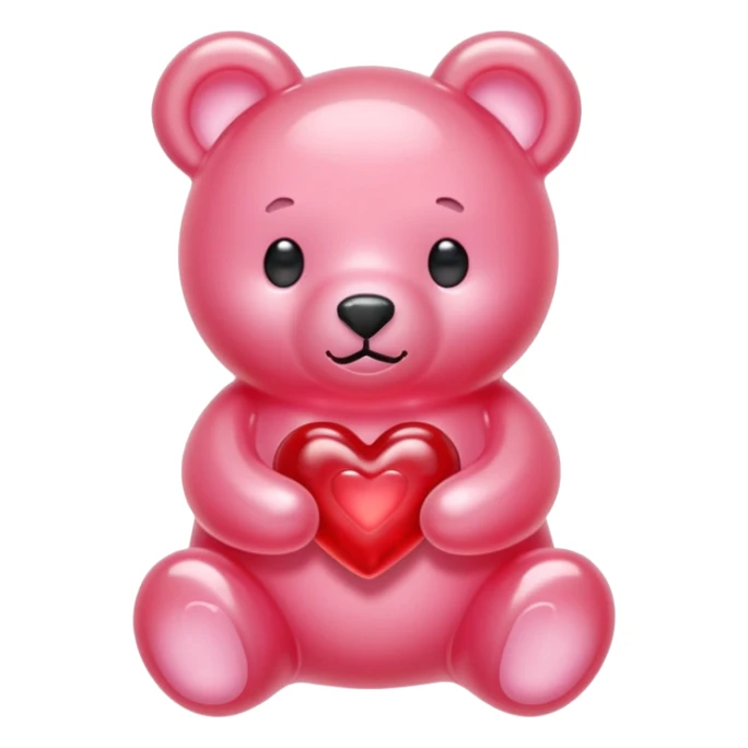 pastel pink jelly bear heart jelly red sticker