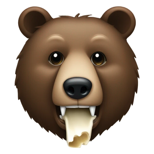 Bear with a bone in its mouth sticker
