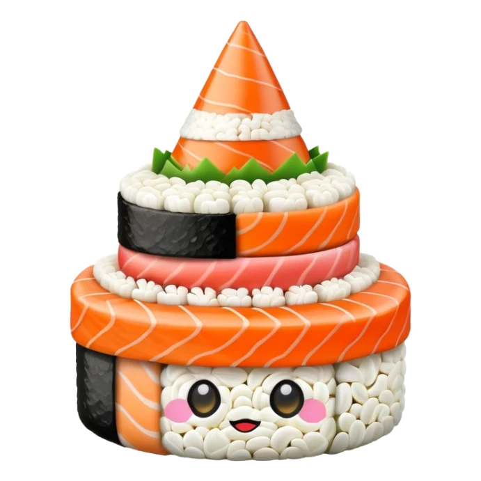 Birthday hat made out of sushi sticker