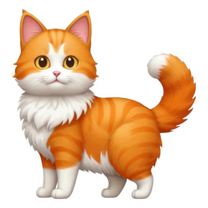 A cute cat emoji, full body, standing in side view. sticker
