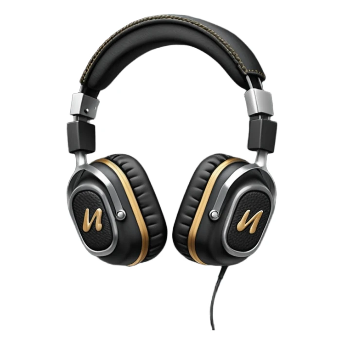Icon of headphones with square ear pads in the Marshall style. sticker