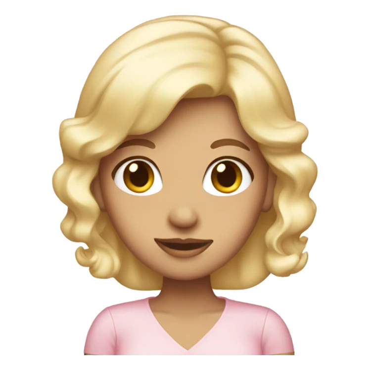 Blonde lady with light pink hairbow sticker