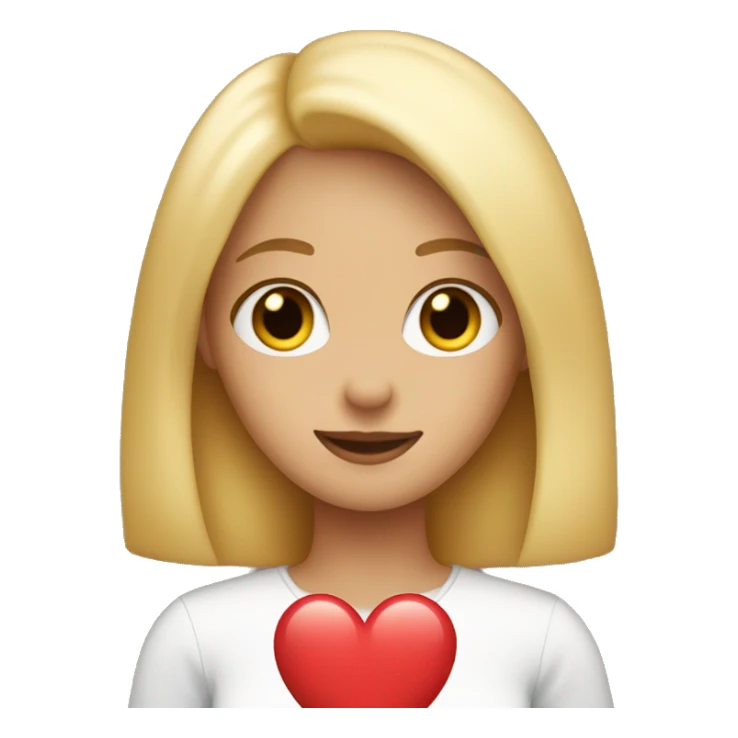 blonde with bob and brown eyes holds a heart in her hand sticker
