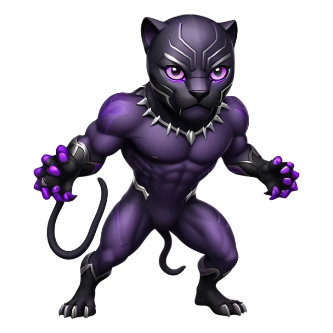 fierce black panther with vibrant purple eyes sticker